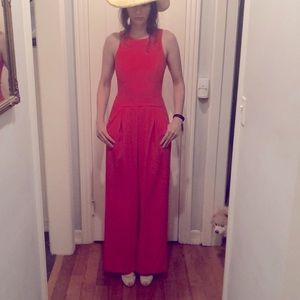 Trina Turk Wide-Legged Romper, Red-Orange, Size 0